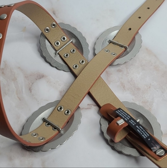 Urban outfitters concho brown faux leather belt new - Picture 5 of 10
